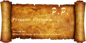 Propper Piroska névjegykártya