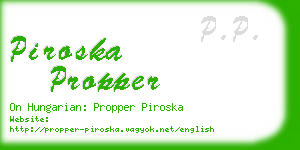piroska propper business card